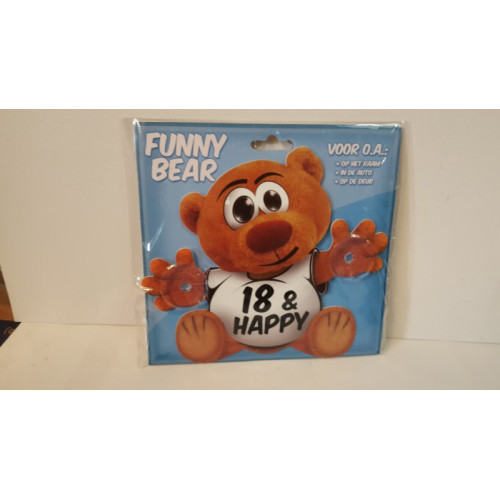 Funny Bear Tekst  - 18 & HAPPY 2 stuks