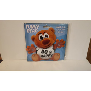 Funny Bear Tekst  - 40 & HAPPY  2 stuks