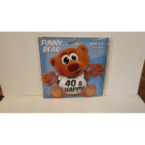 Funny Bear Tekst  - 40 & HAPPY  2 stuks