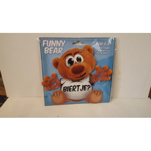 Funny Bear Tekst  - BIERTJE  2 stuks