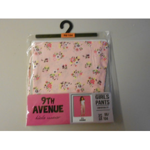 roze meisjes broek,9th avenue, bloemprint 98/104