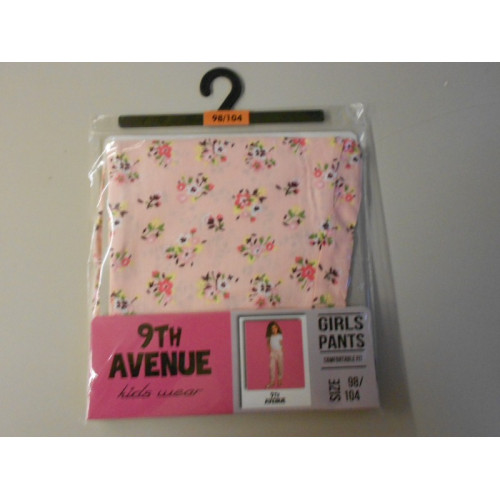 roze meisjes broek,9th avenue, bloemprint 98/104