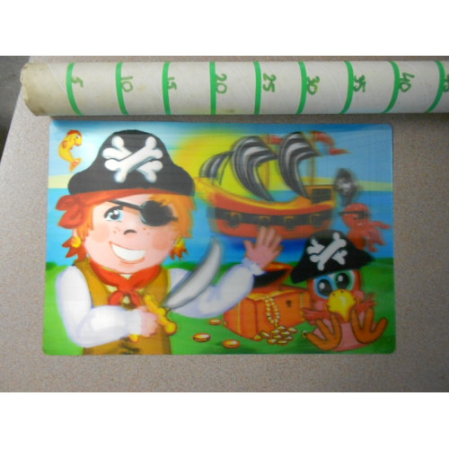 4 stuks 3D placemats piraat