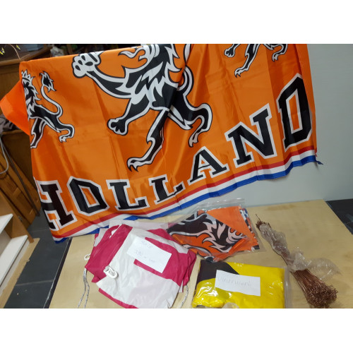 Grote Holland Hup vlaggen, ballonnen, Spandoeken Sale en vuurwerk
