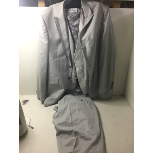 Herenkostuum, colbert blazer en broek, maat L, kleur grijs.