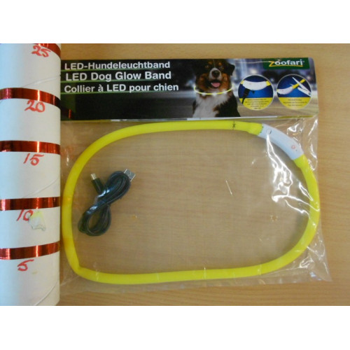 1 LED hondenhalsband oplaadbaar op maat te maken geel