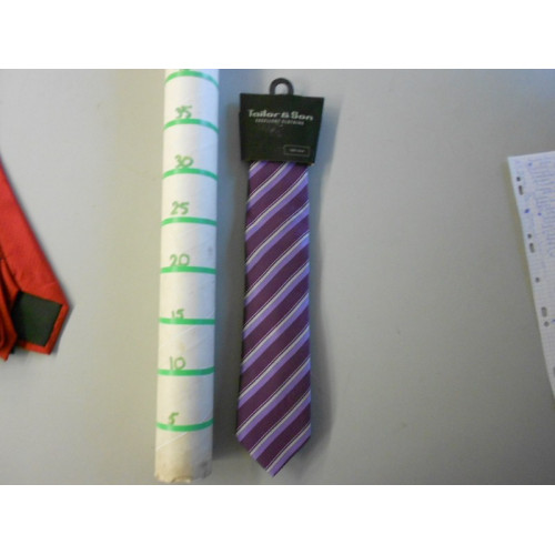 tailor and son 100% zijden stropdas roze/paars, wvp 14,50