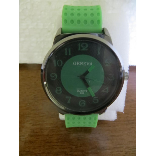 Horloge Jeneva groen rubber polsband