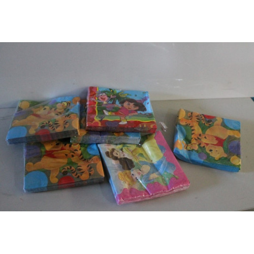 Diverse servetjes van tekenfilms ca 5 verpakkingen