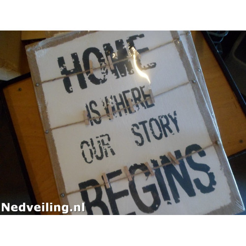 2x Dekolijst home is where our story begins40x55cm 