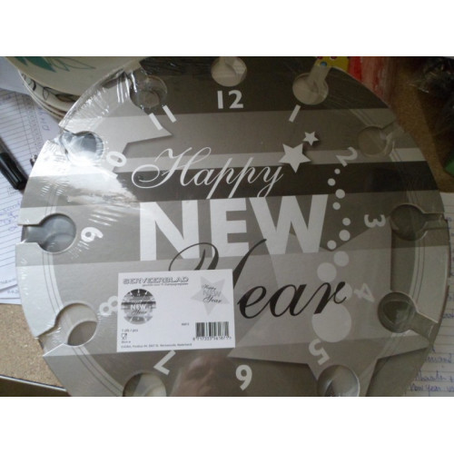 10x Serveerblad Happy New Year voor 11 champagne glazen