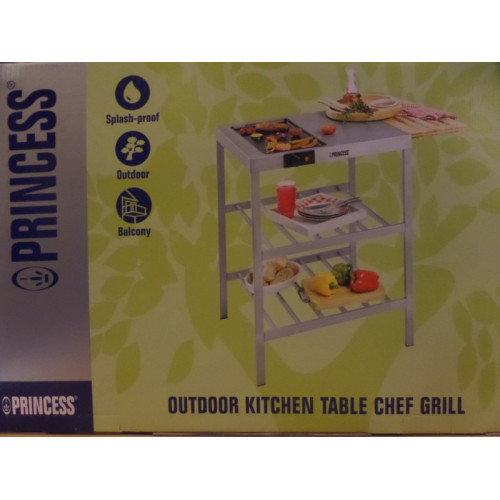 princess outdoor kitchen table chef grill