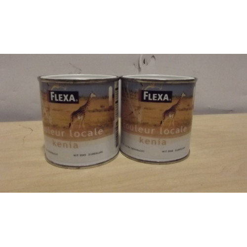 FLEXA zijdeglanslak, wit 2045, 0,25 liter, 2 blikjes