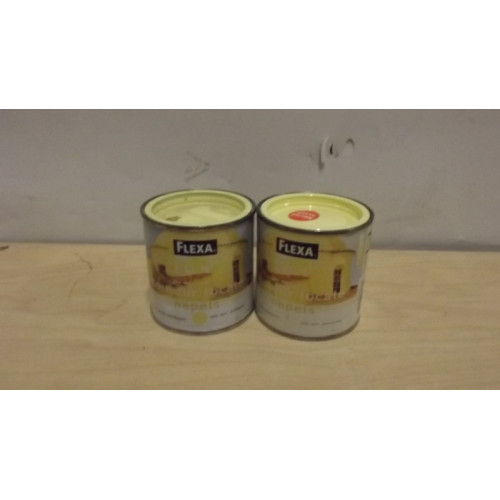 FLEXA zijdeglanslak, geel 4071, 0,25 liter, 2 blikjes