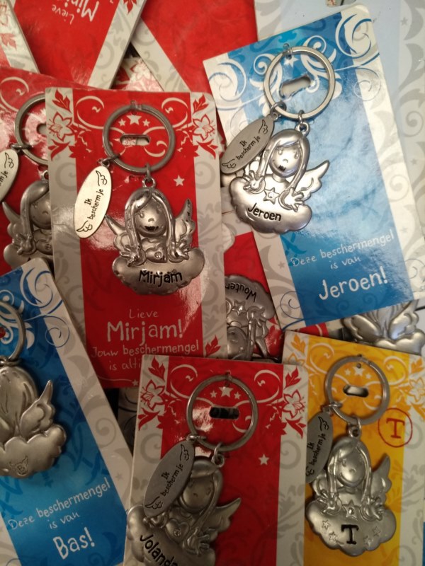 GZXYA Beschermengel Sleutelhanger - Geluksbrenger Met Klaverblad - Cadeau Voor Vrouwen