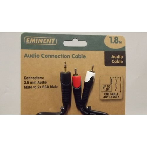 Audio connectie kabel, 1.8 meter, draaibaar, 30 stuks