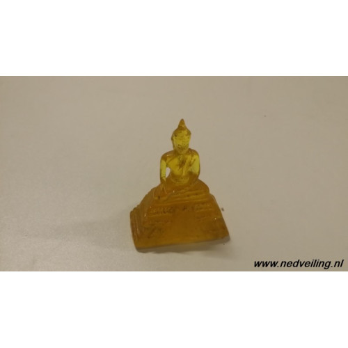 Zittende boeddha geel 7 cm  42 stuks