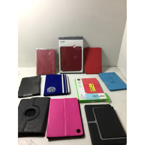 10x tablethoezen, verschillende kleuren, geschikt voor laptop ipad en ipad mini.