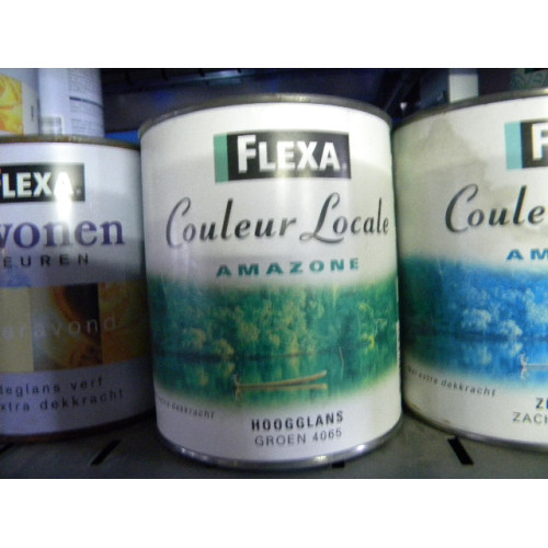 Flexa Hoogglanslak, 3 blikken a 750 ml, Kleur Groen 4065