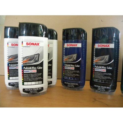 Sonax polish enwax colour, 7 flessen a 500 ml inhoud 