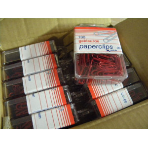 Paperclips ,10000 stuks kleur rood