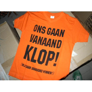 Holland supporters shirt, 40 stuks 'Ons gaan vanaand klop', maat S