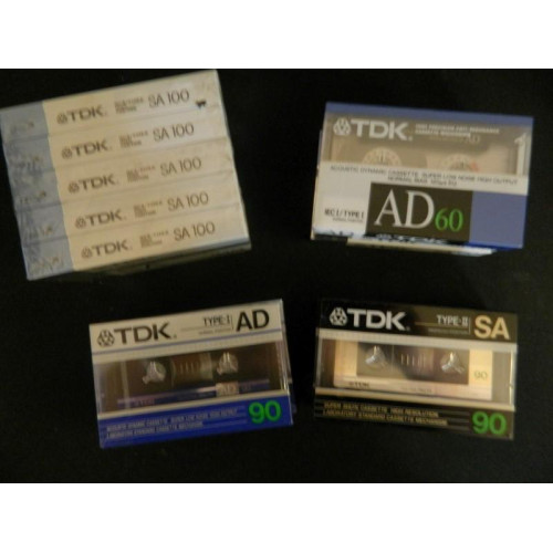 12 x TDK Cassetebandjes 3x sa60-2x sa90-2x ad90-5x sa100
