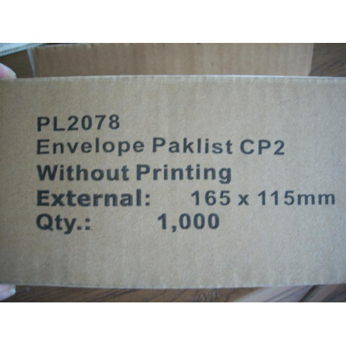 Paklist enveloppe CP2 zelfklevend 1000 stuks 165 x 115 mm,