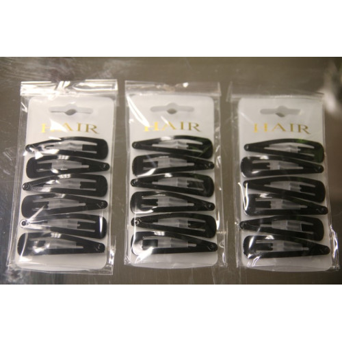 24 x verpakking Haarschuifspelden Zwart