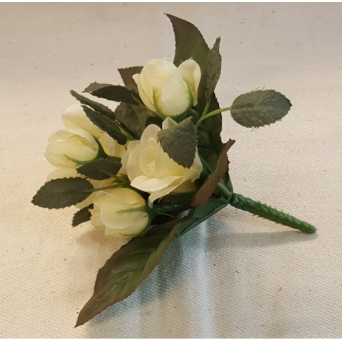 Corsage van zijde roosjes, lengte 11 cm, 3 stuks