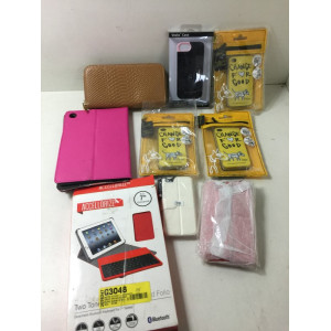 5x iphone hoesjes, geschikt voor iphone 5. 2x portemonnee, kleur bruin en roze. 2x tablethoes.