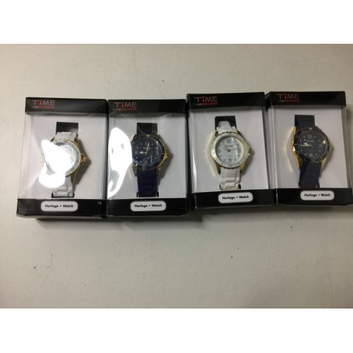 4x horloges, merk Time Exclusive, verschillende kleuren.