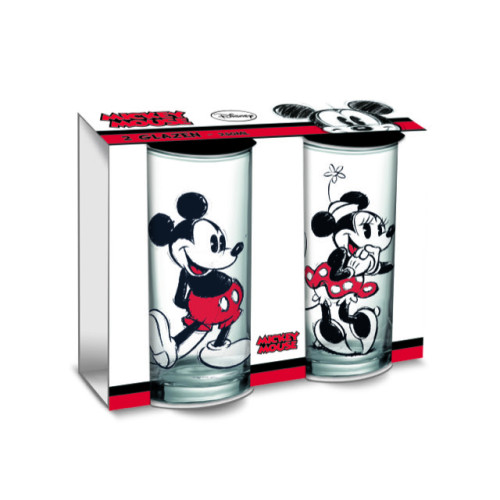 Drinkglas Disney Mickey en Mini  2 pcs a 250 ml aantal 1 set.