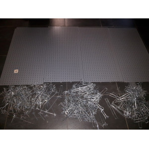 Vier Perfo Stelling borden 50 x 100 x cm met honderden blisterhaken