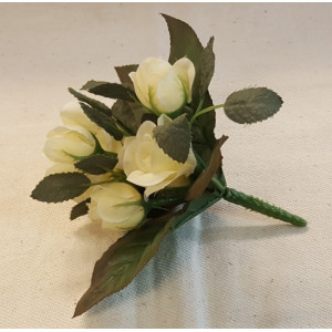 Corsage van zijde roosjes, lengte 11 cm, 6 stuks