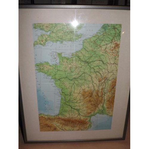 Landkaart Frankrijk 1961