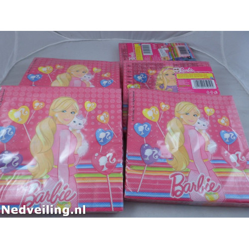 12 Pakjes met 20 servetten Barbie 
