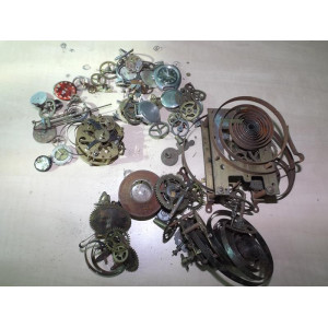 Partij vintage klok en horloge onderdelen