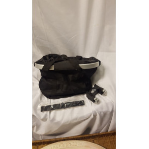 Boodschappen tas met stuur adapter kleur zwart/wit aantal 1 stuks.