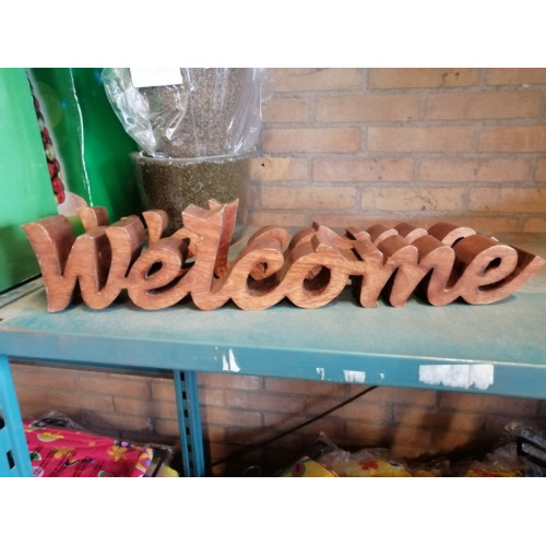 Deco houten welcome bord