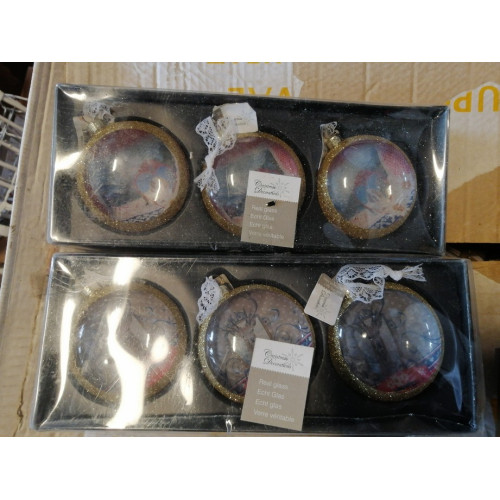 Luxe glazen kerstballen met dierenmotief 2 dozen