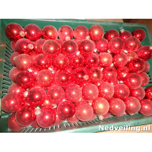 +/- 100 rode kerstballen glas