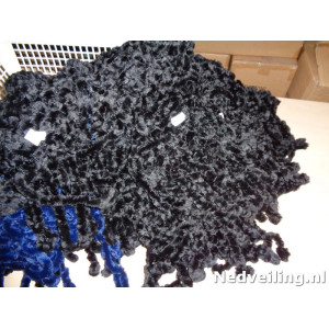6x zwarte chenille sjaal 