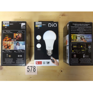 DIO LED lamp E27  grote fitting 806 lumen 9W, afstandsbediening en dimbaar 6 stuks,