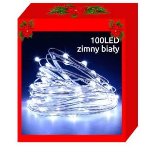 LED String Licht Koperdraad Koud  Wit Batterij gevoed 100 LED