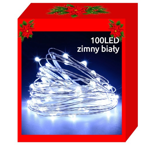 LED String Licht Koperdraad Koud  Wit Batterij gevoed 100 LED,5 strips