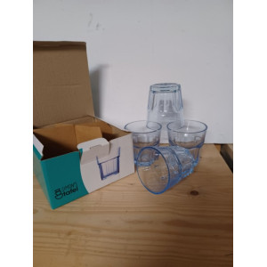 Malmo waterglas 200ml blauw transperant 4 pcs aantal 1 set.