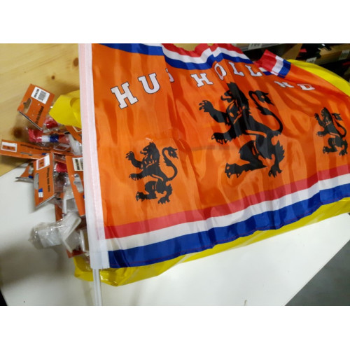 Auto Vlag Holland, ongeveer 12 stuks, Hup Holland Hup