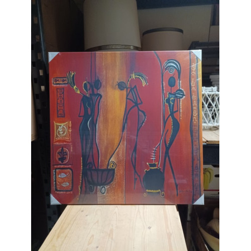 Canvas africaans palia 03 wanddoek 69x69cm aantal 1 stuks.