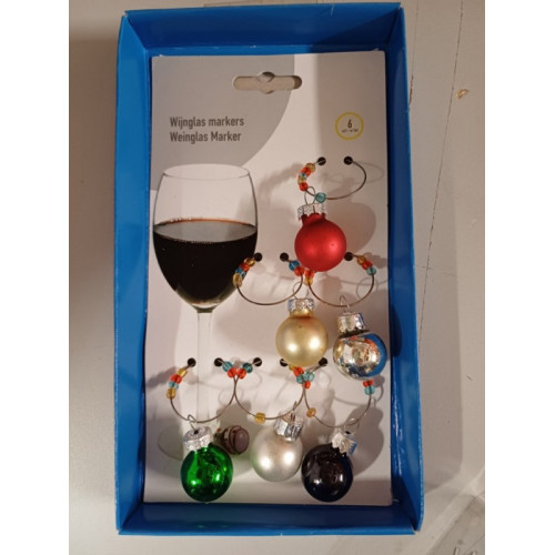 Kerst ballen set voor wijnglas - 24 Stuks PAL 1